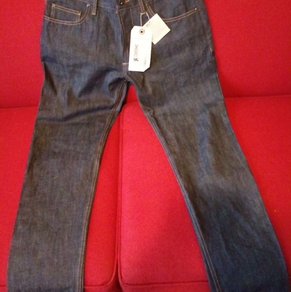 MENS CHROME dark wash straight jeans